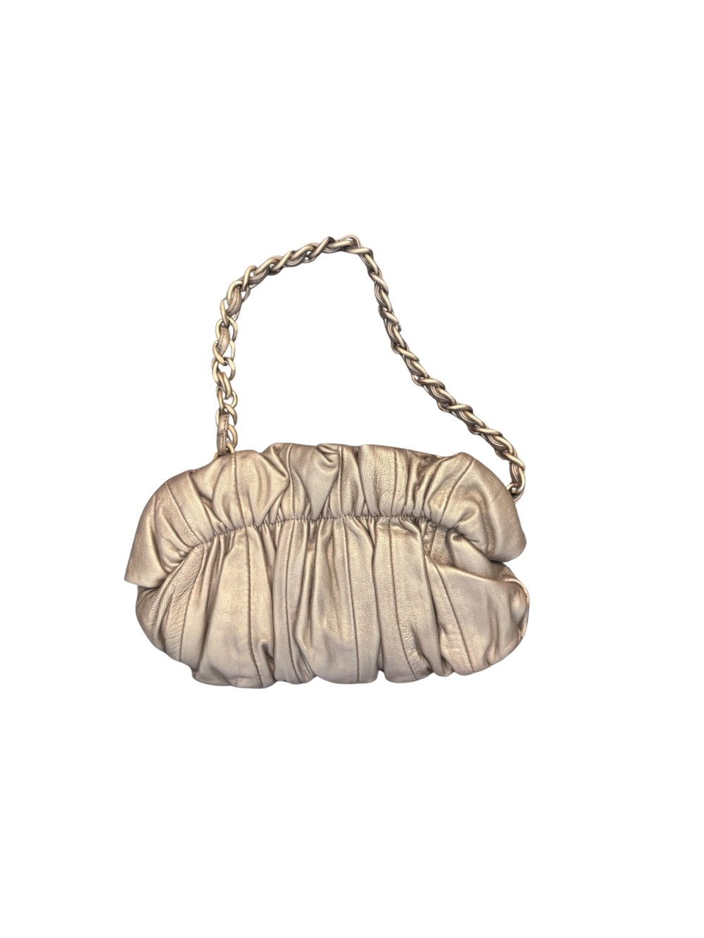 Adrienne Vittadini Soft Gold Leather Shoulder Bag